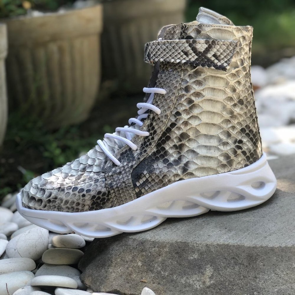 Python Snakeskin High Top Sneakers - Picture 4 of 17